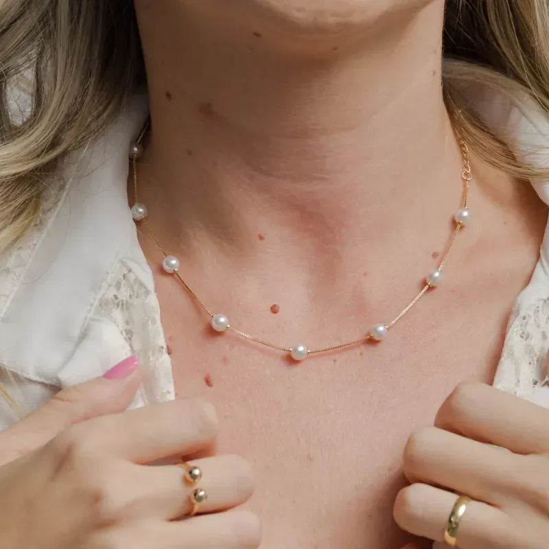 COLAR CHOKER DE PÉROLAS 40 CM  - ANA