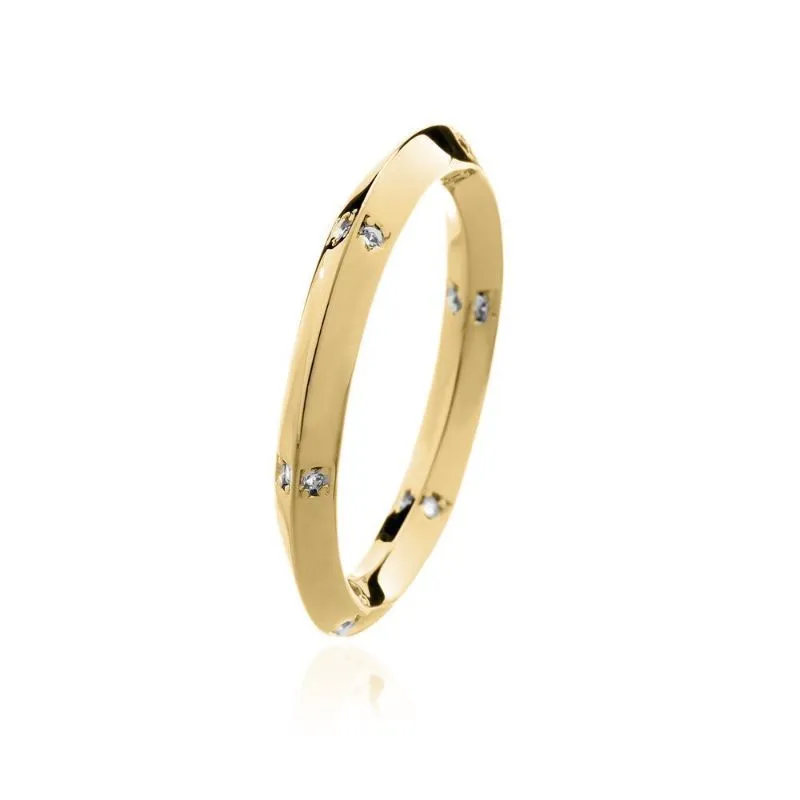 ANEL DETALHADO COM ZIRCONIAS - OURO - 17