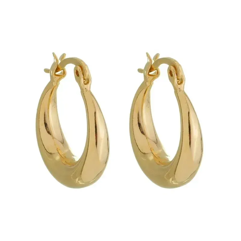 BRINCO ARGOLA LISA CINTIA BANHADO A OURO