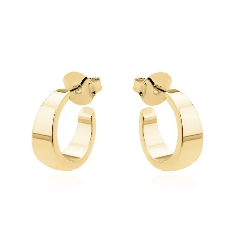 BRINCO ARGOLA LISA LARGA GRANDE COM TARRAXA - OURO