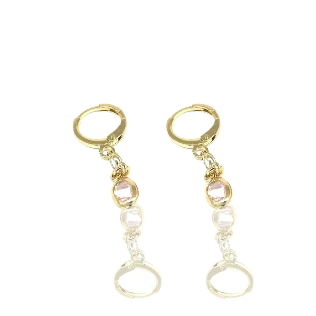 BRINCO ARGOLA ZIRCONIA ROSA - SUELLEN
