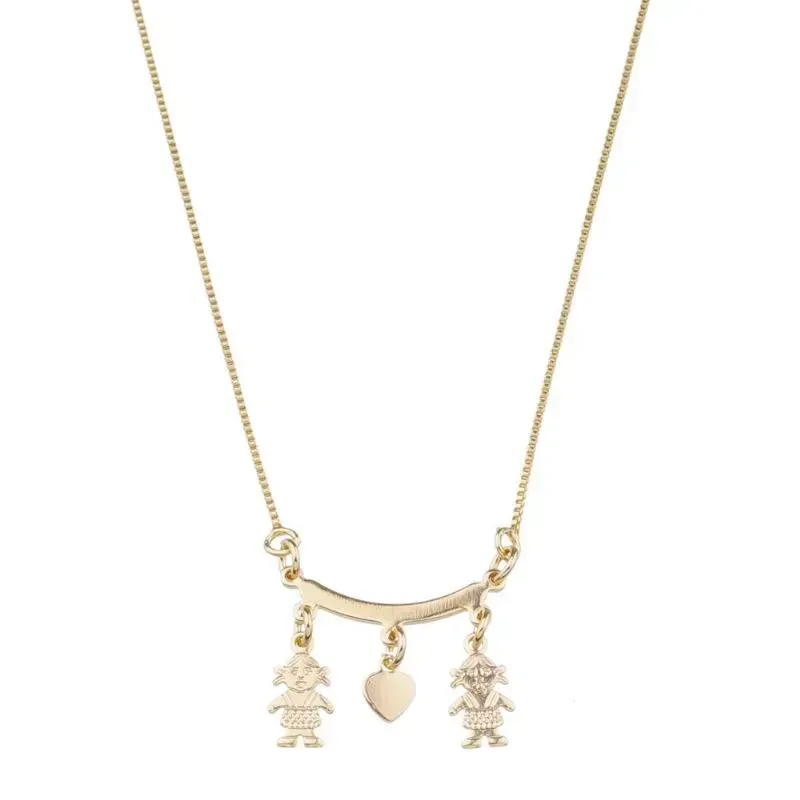 COLAR DE FILHOS 2 MENINAS LISO  - MÃE