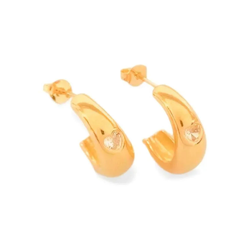 BRINCO ARGOLA CORAÇÃO ZIRCONIA - AMORA