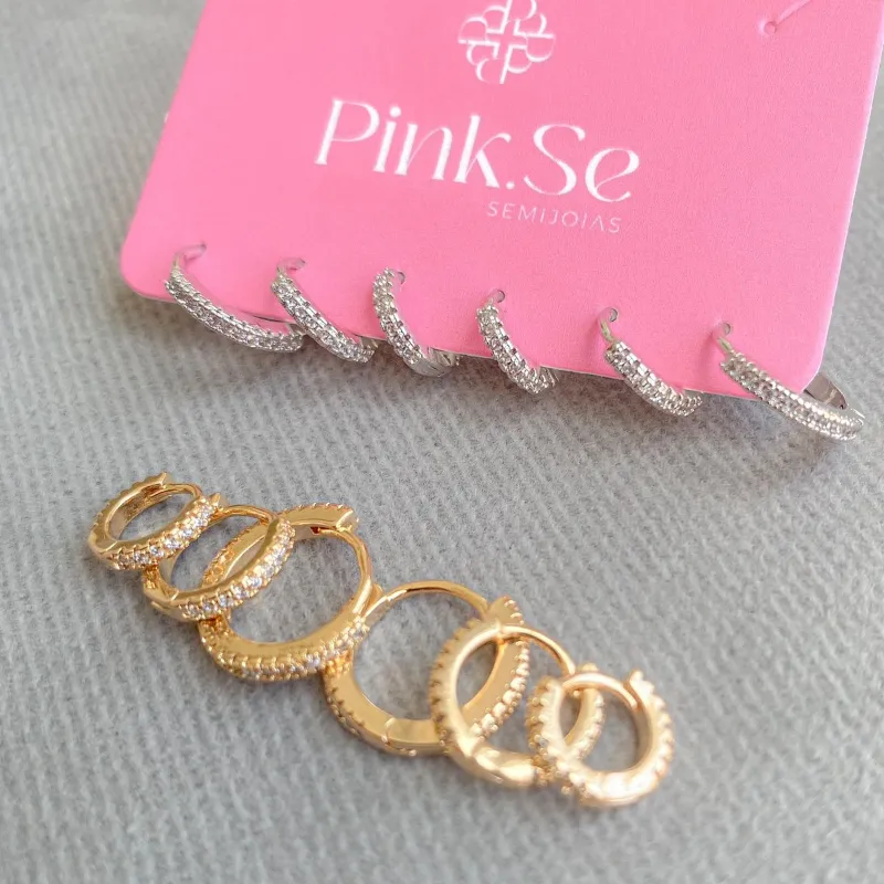 BRINCO TRIO DE ARGOLAS DIVA  FINA