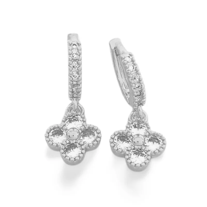 BRINCO ARGOLA FLOR CRAVEJADO - AMELIA