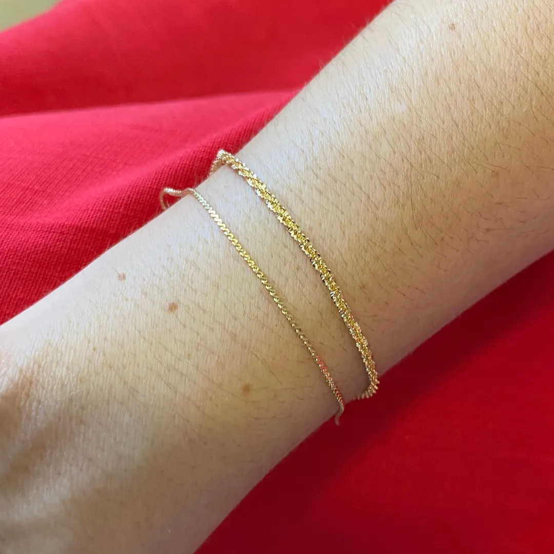 PULSEIRA DUPLA MALHA TORCIDA E MINI ELOS  - PARIS