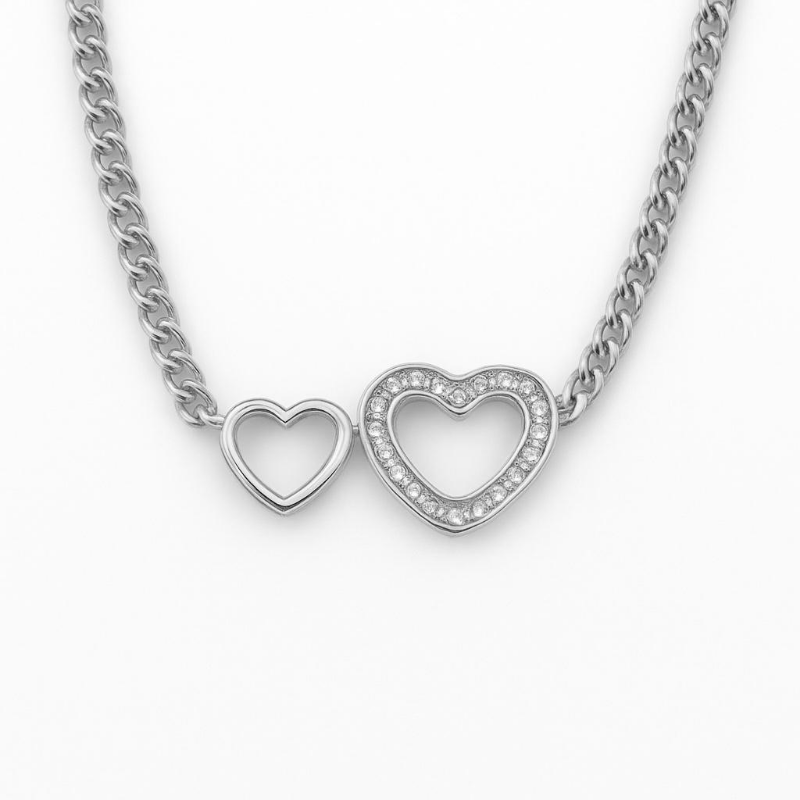 PULSEIRA CORAÇÃO DUPLO CRAVEJADO LISO - FRANCISCA
