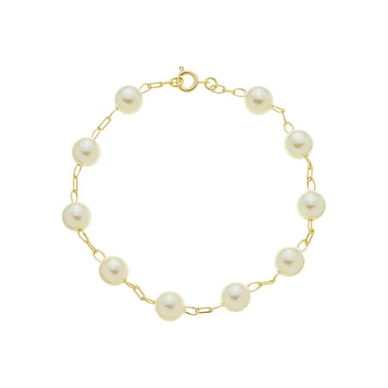 PULSEIRA DE PÉROLA BARROCA - RODIO BRANCO