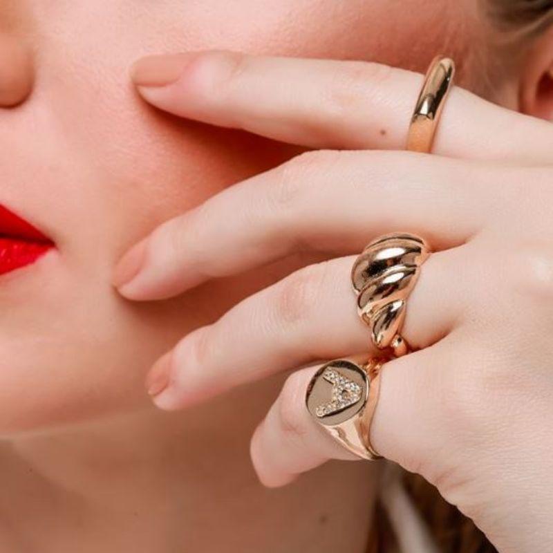 ANEL ALTO LISO - OURO - 14