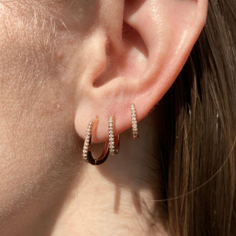 BRINCO TRIO DE ARGOLAS FINO CRAVEJADO - JARDIM SECRETO