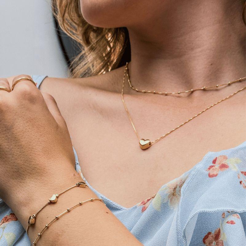 COLAR CORAÇÃO LISO 45CM - AURA