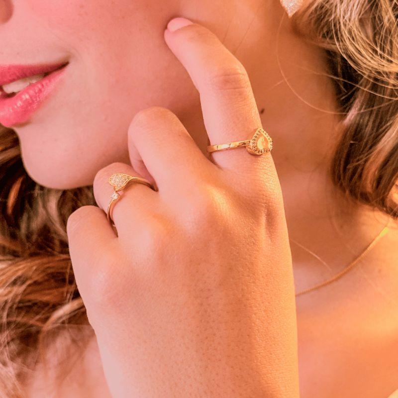 ANEL CORAÇÃO E PONTO DE LUZ REGULÁVEL- AURA