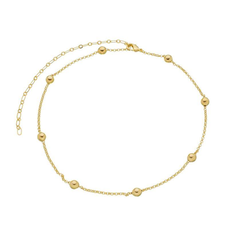 COLAR CHOKER BOLAS ALICE 30CM BANHADO A OURO