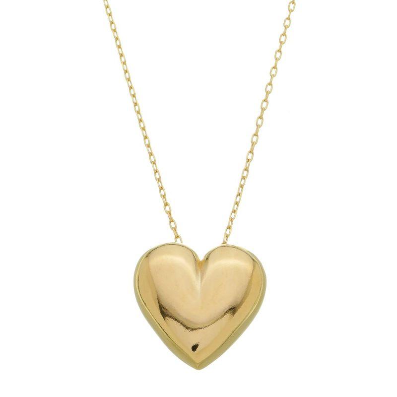 COLAR CORAÇÃO ANITA 45CM BANHADO A OURO