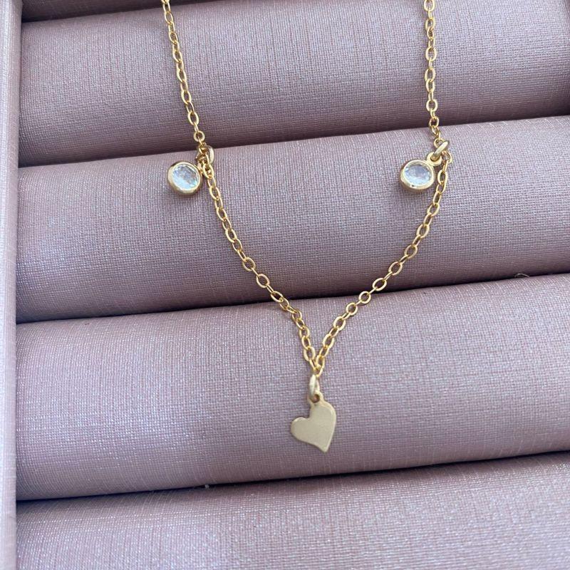 COLAR CORAÇÃO COM PONTOS DE LUZ  - JARDIM SECRETO