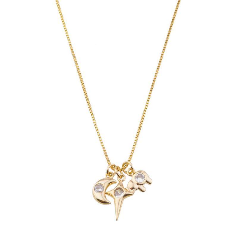 COLAR DE PROTEÇÃO 55CM BANHADO A OURO