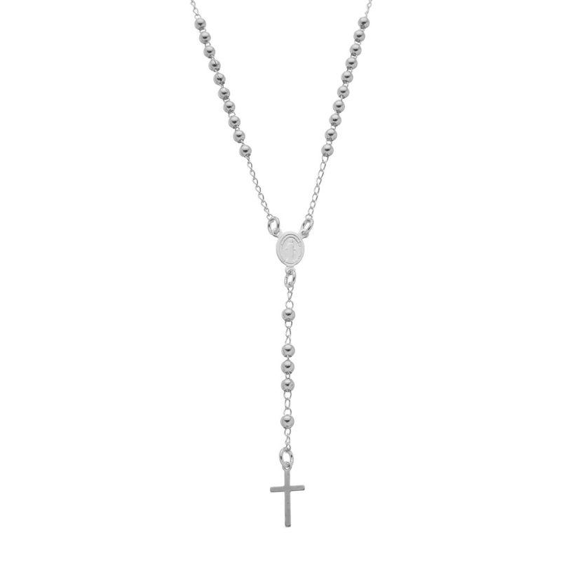 COLAR DE TERÇO 45 CM BANHADO A RODIO