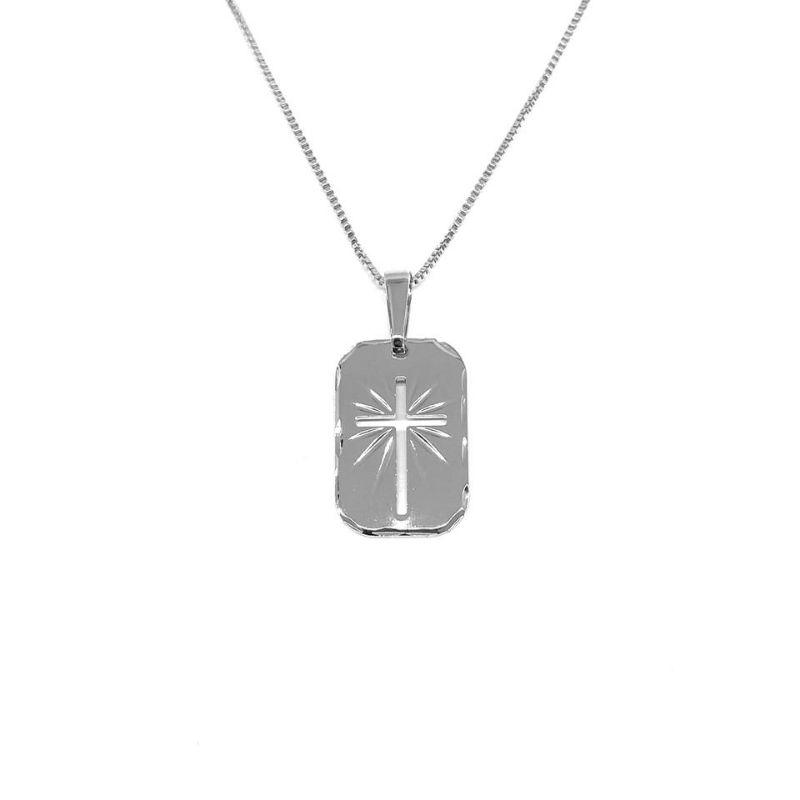 CORRENTE MASCULINO CRUZ FRISADA 60CM