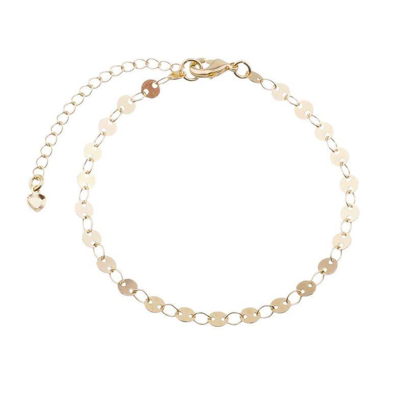 PULSEIRA PLAQUINHAS REDONDAS BANHADA A OURO