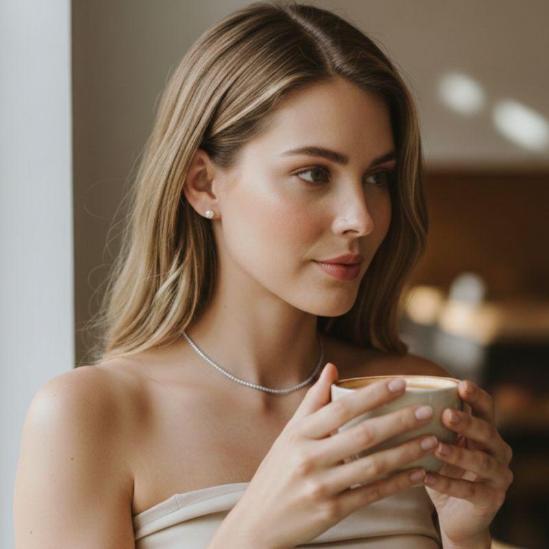 Choker Riviera Best Seller Brilhante Banhada a Ródio Branco