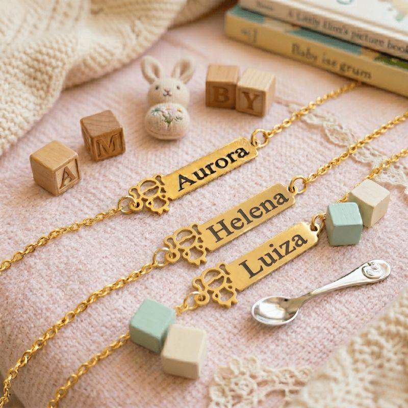 PULSEIRA NOME INFANTIL MENINA - PERSONALIZADO