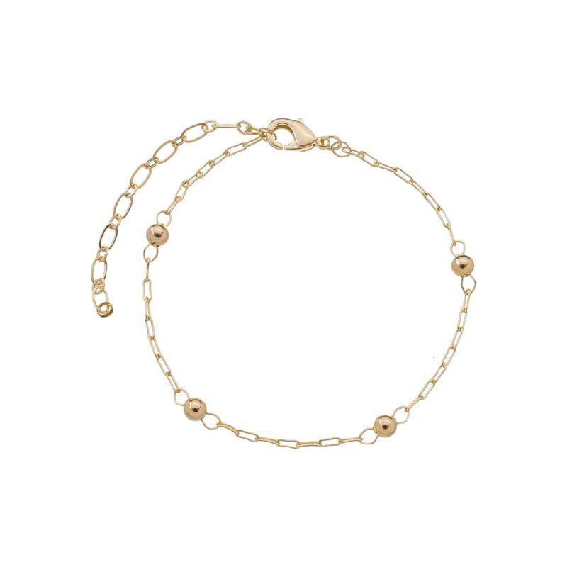 Tornozeleira Bolinhas Delicadas Banho Ouro 18k Semijoia