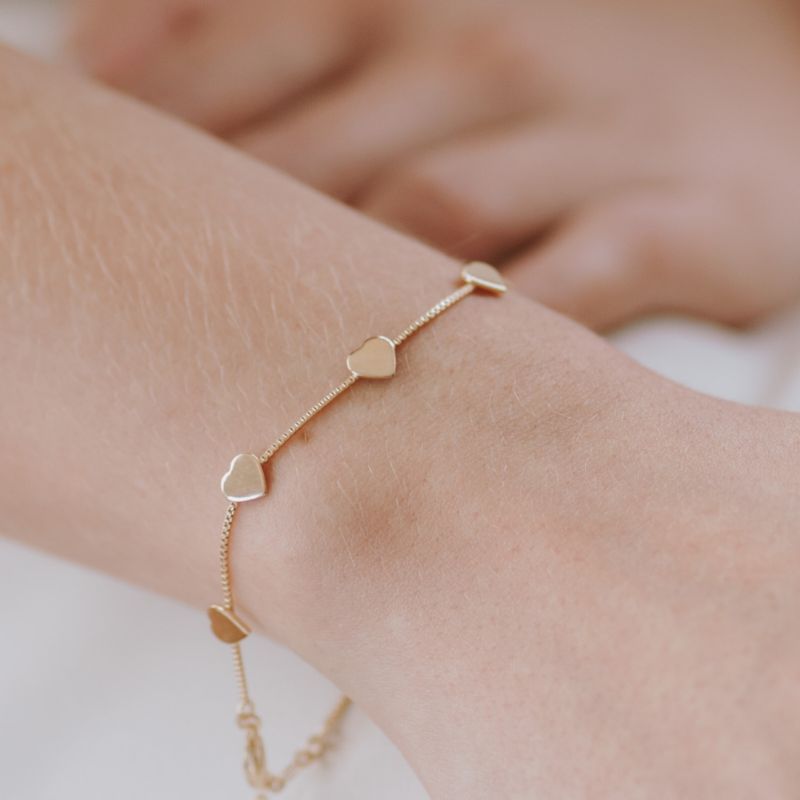 Pulseira De Corações Best-seller Banhado Em Ouro