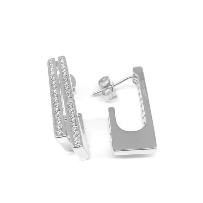 Brinco Argola Elegante Essencial Banhado Em Ródio