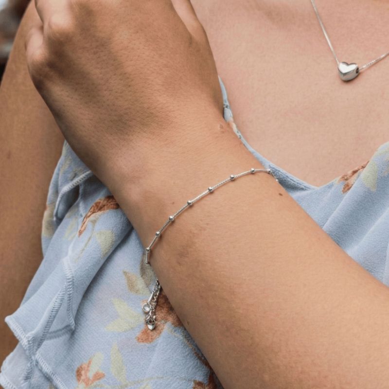 Pulseira Bolinhas Lisas Best-seller Banhado Em Ródio