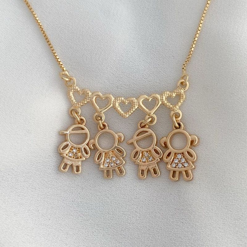 Colar 4 Com Zirconias Coleção Essencial 45CM Banhado Em Ouro