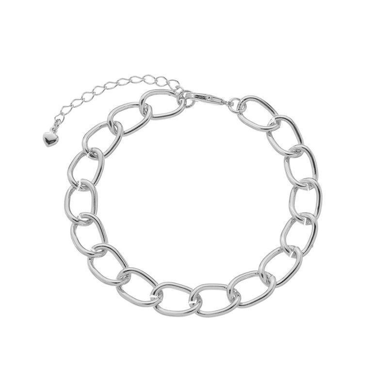 Pulseira Elos Grande Essencial Banhado Em Ródio