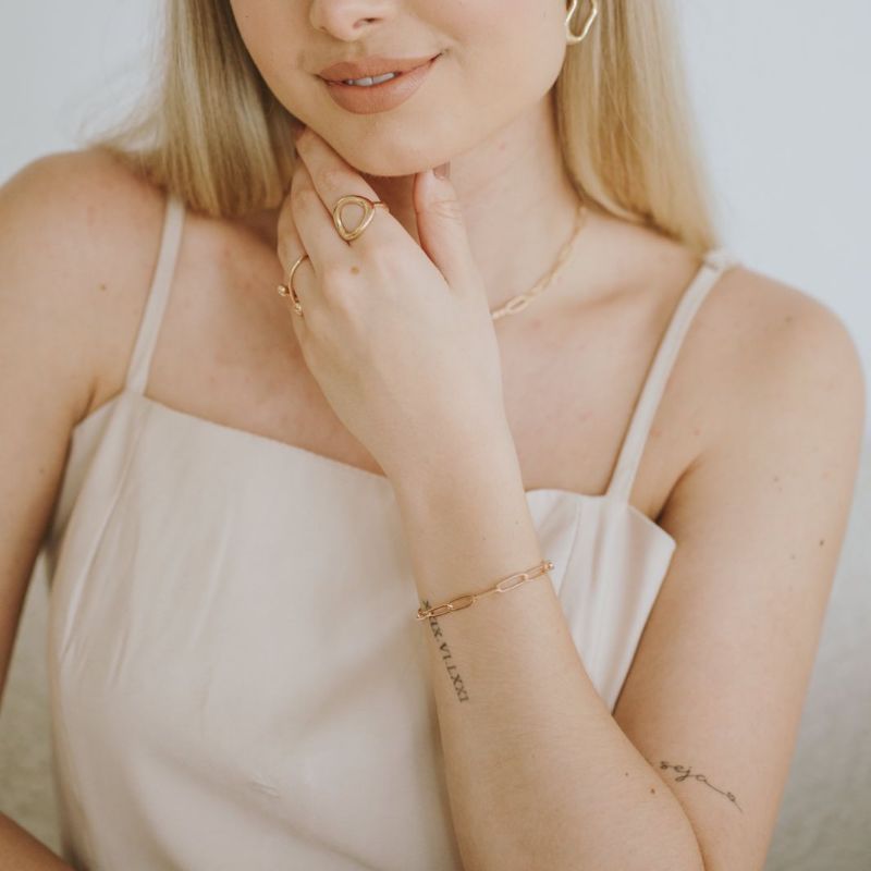 Pulseira Elos Lis Banhado Em Ouro