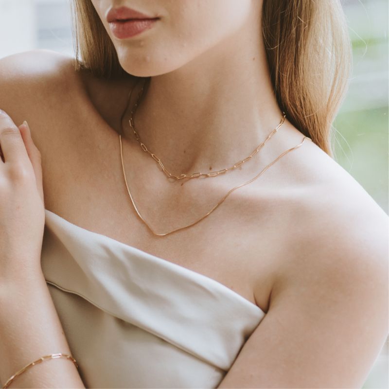 Colar Choker Elos Essencial 40CM Banhado Em Ouro