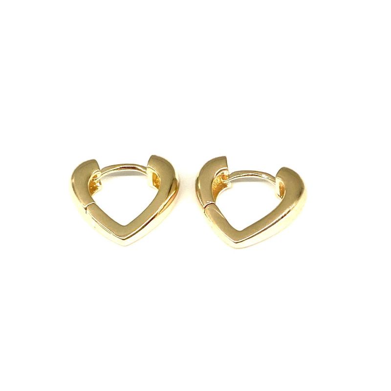Brinco Argola De Coração Nathi Banhado Em Ouro