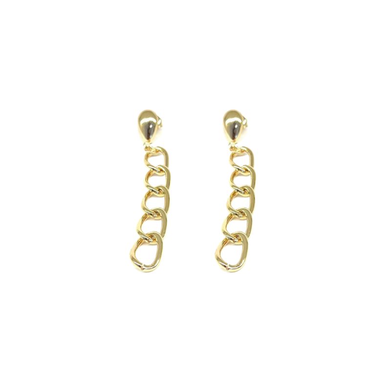Brinco Elos Liso Essencial Banhado Em Ouro