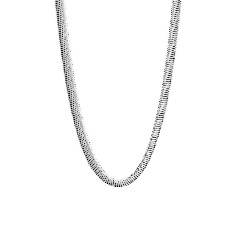 Colar Choker Malha Grossa Essencial 35CM Banhado Em Ródio