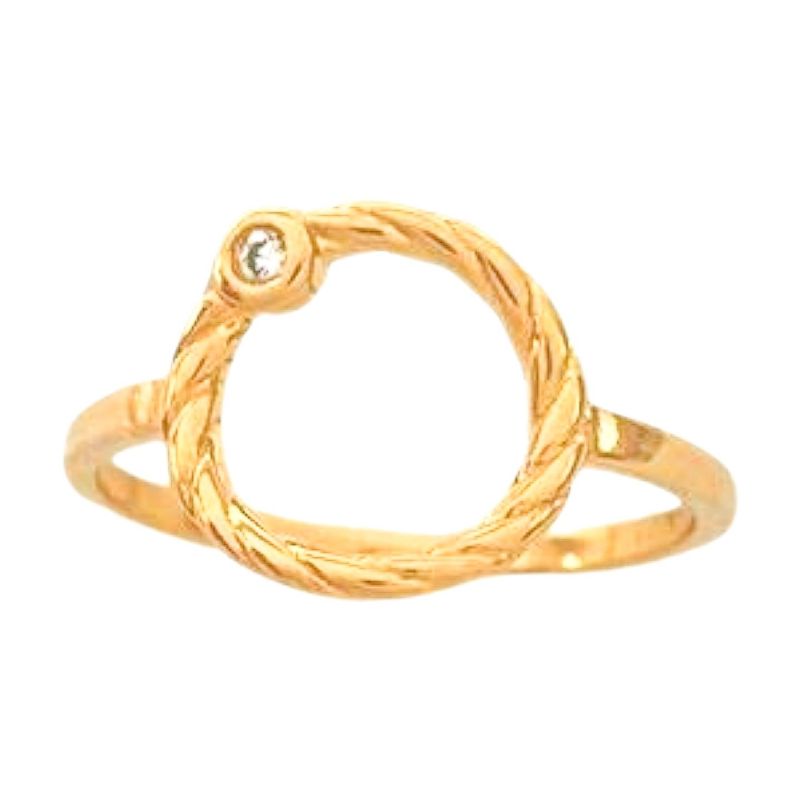 Anel Circulo Ponto De Luz Essencial Banhado Em Ouro 18k