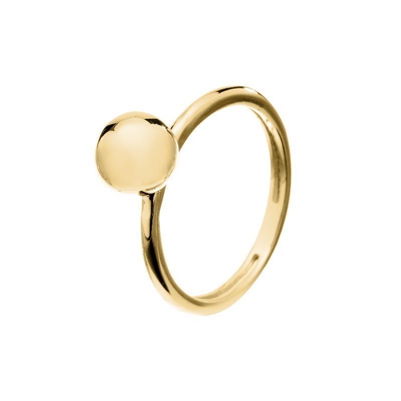 Anel Liso Bola Banhado Em Ouro 18k