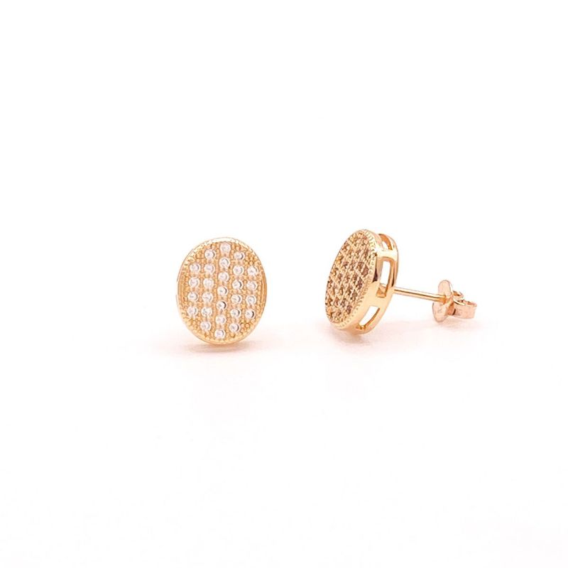 Brinco Oval Essencial Banhado Em Ouro