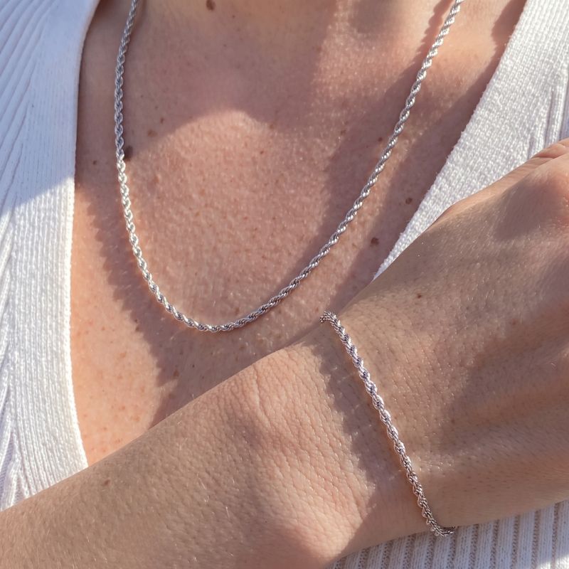 Pulseira Cordão Baiano Best-Seller Banhado Em Ródio