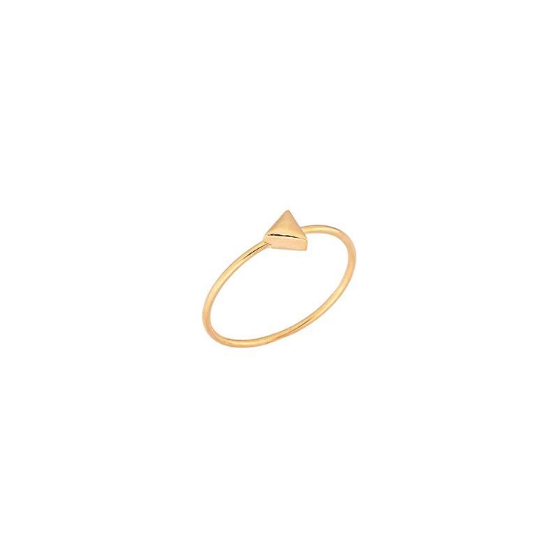 Anel Triângulo Liso Ouro Banhado Em Ouro 18k