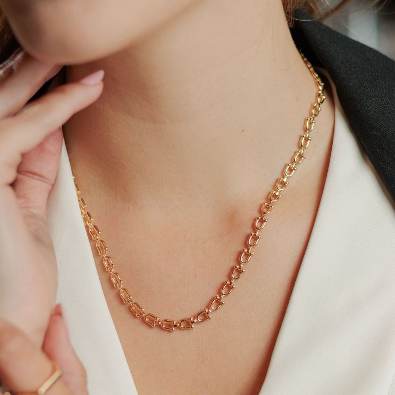 Colar Choker Malha Taça Coleção Essencial 40CM Banhado Em Ródio