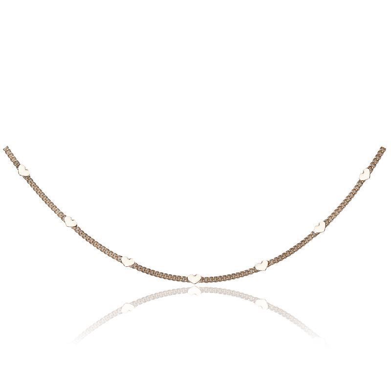 Colar Choker Mini Corações Delicada Best Seller 35CM Banhado Em Ouro