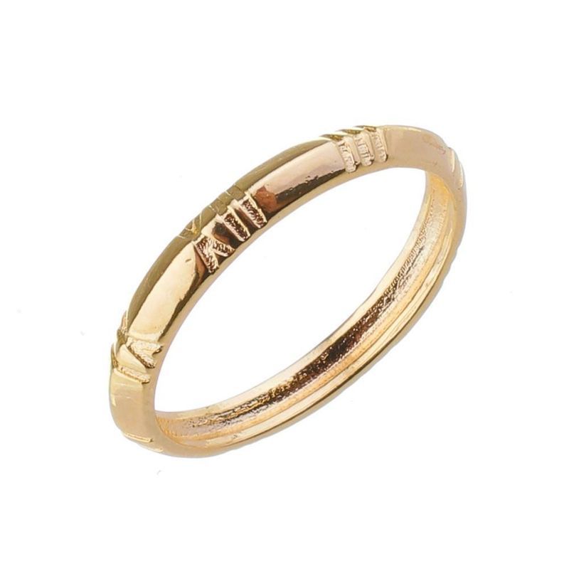 Anel Numeros Romanos Essencial Banhado Em Ouro 18k