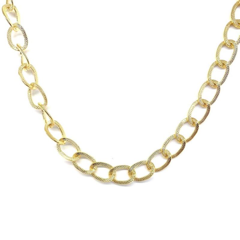 Colar Choker Elos Trabalhados Essencial 40CM Banhado Em Ouro