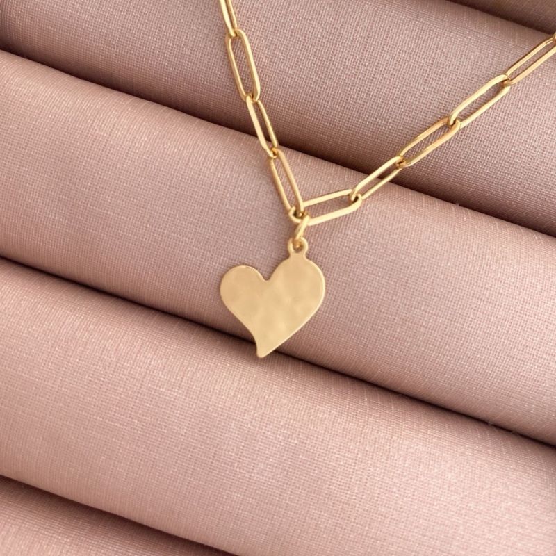 Pulseira Coração Esticadinho Liso Essencial Banhado Em Ouro