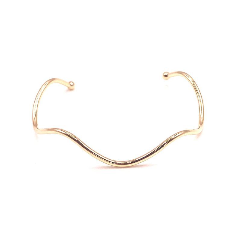 Bracelete Curvado Patricia Banhado Em Ouro