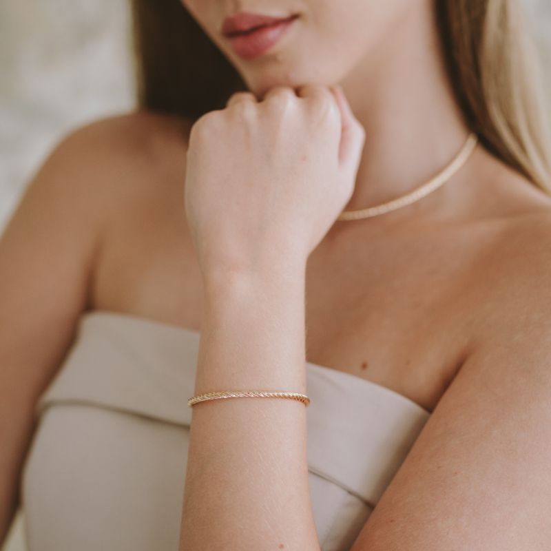 Bracelete Cordão Aurora Banhado Em Ouro