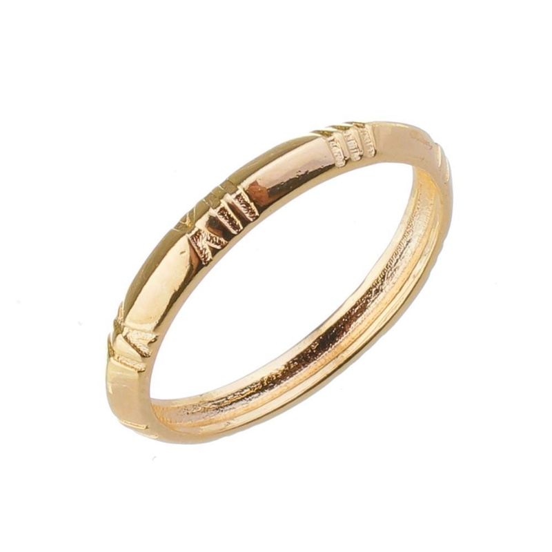 Anel Numeros Romanos Essencial Banhado Em Ouro 18k