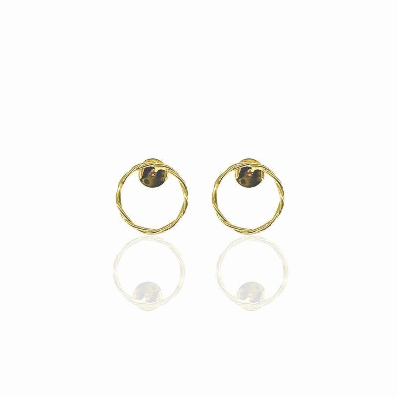 Brinco Circulo Torcidinho Essencial Banhado Em Ouro